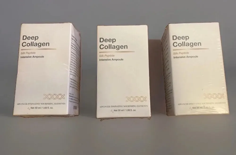 Deep Collagen Silk Peptide Intensive Ampoule Lot Of 3, 1.69 Fl Oz, New/Sealed